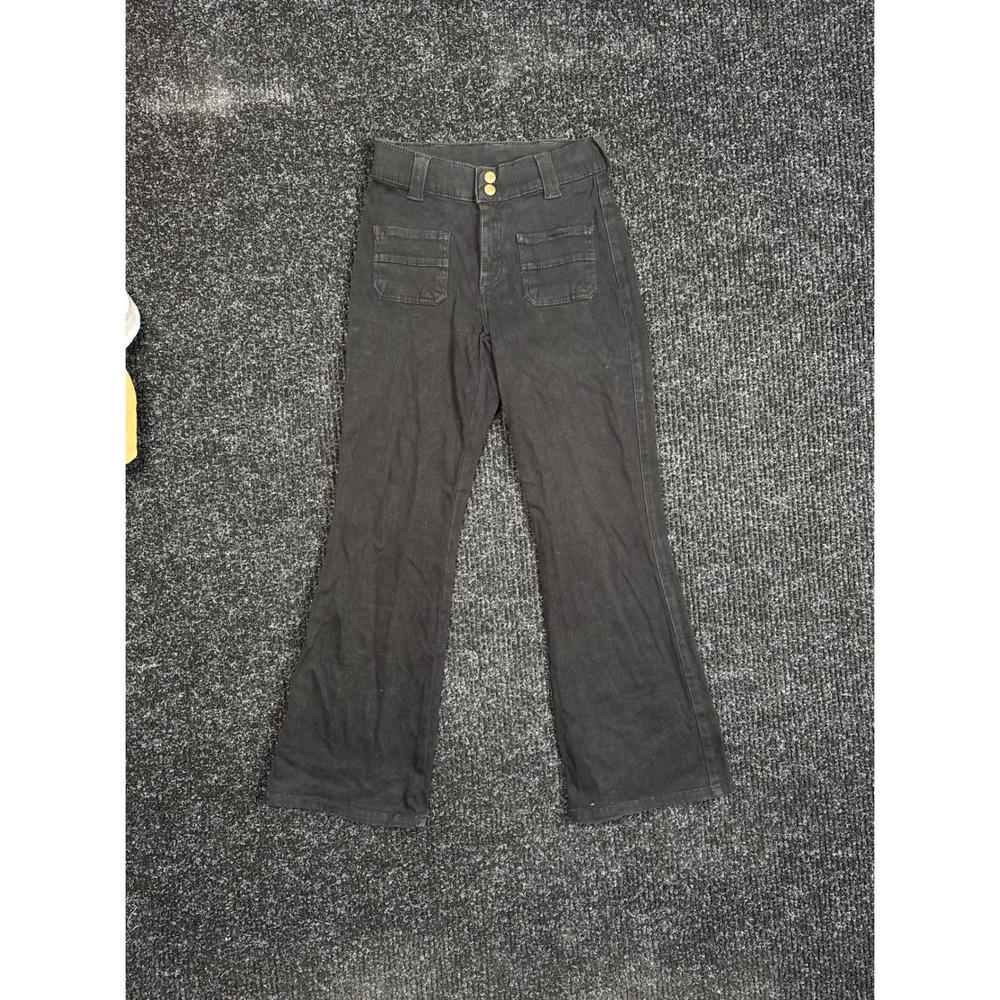 Lee Santa Fe Black Flare Jeans High Rise Stretch Denim Pants Size 12 Womens